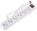ПИТАНИЕ СТРИП PR-1.5M-6G-SW/W (6 РОЗЕТОК) 1,3 м