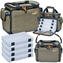 ВЕЛИКА РИБАЛЬСЬКА СУМКА ЧЕРЕЗ ПЛЕЧЕ ХОККАДО 6 КОРОБОК З ЖОРСТКИМ ДНОМ 30/40/20СМ