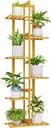 Стоящая подставка для цветов Деревянная подставка для цветов Бамбуковый книжный шкаф Бамбук