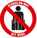 НАКЛЕЙКА НА СТУЛ 15 см Пожалуйста, не садитесь здесь