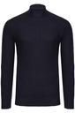 МУЖСКОЙ СВИТЕР С ПОЛУТЮЛЕТ, ТЕМНО-СИНИЙ ГОЛЬФ, ШЕРСТЬ: M