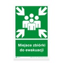 МЕСТО ВСТРЕЧИ СОВЕТА ПО ЗДОРОВЬЮ И БЕЗОПАСНОСТИ ДЛЯ ЗНАКА ЭВАКУАЦИИ 20х30см СВЕТЯЩЕГОСЯ В ТЕМНОТЕ