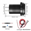 10A ЗАРЯДНОЕ ПИТАНИЕ USB+2X USB-C QC3.0 ВОЛЬТМЕТР 12-24V КРАСНЫЙ  фото 5