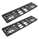 2PCS UNIVERSAL EUROPEAN CAR PLATE FRAME - ЧОРНИЙ PLASTIC MOUNT BRACKET  (18488240686) фото min 6