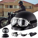 CASCO PARA MOTOCICLETA ORZESZEK HELM CASCO PARA SKUTERA RETRO NEGRO GAFAS 