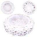 WIKLINOWY KOSZYK BIAŁA OSŁONKA NA KWIATY STROIK PLECIONA DEKORACJA 30 cm