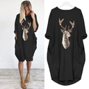 Šaty nadmernej veľkosti Ženy Ležérne Voľné topy Elk Printt Pohlavie Výrobok pre ženy