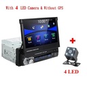 Brak GPS w stylu 4LED Radio 1 Din 7 chowany ekran Bluetooth USB FM