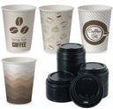КОФЕЙНЫЕ БУМАЖНЫЕ КРУЖКИ 250мл CMIX + КРЫШКИ 100 шт (для перепродажи)