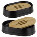 МЫЛЬНИЦА С ЧЕРНОЙ МАТОВОЙ БАМБУКОВОЙ ПОДСТАВКОЙ