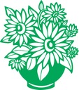 Dekoracja A2 brystol Wiosna na gazetkę okno witraż Kwiaty w wazonie WW384 Rodzaj zawieszki