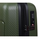 Cestovný kufor stredný ROZŠIRUJÚCI +2cm polypropylén zelený TSA zámok Model ŚREDNIA POSZERZANA