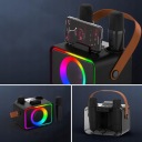 БЕЗДРОТОВИЙ ПЕРЕНОСНИЙ КАРАОКЕ-НАБІР RGB 2 МІКРОФОНИ USB замовити