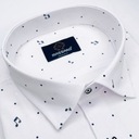 Elegantná vizitková tmavomodrá PREMIUM pánska košeľa s lycrou REGULAR-FIT Model Regular-fit PREMIUM koszula męska z lycrą we wzory