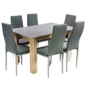Современный столовый комплект 120 GS с 6 серыми стульями Nice