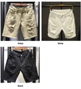 Summer White Black Khaki Men Ripped Loose Straigh Druh iný