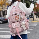 Školský batoh RUŽOVÁ Taška s medvedíkom Kľúčenka pre dievčatko Typ viackomorový