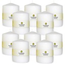 10x ЦИЛИНДРОВАЯ СВЕЧА 6,5 X 7 см, белая СВЕЧА