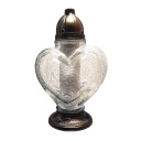 Большая СТЕКЛЯННАЯ ГРАФИКА, ШАР СЕРДЦЕ, 32 см