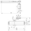 samozatvárač Assa Abloy DC120 s ramenom strieborný Účel viacúčelový