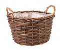 ПЛЕТЕНАЯ ЦВЕТОЧНАЯ КОРЗИНА, ФОЛЬГА, 22x22x14/17 см
