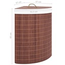 vidaXL Bambusowy kosz na pranie, narożny, brązowy, 60 L Wysokość produktu 65 cm