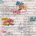 Tapeta na stenu papierová Mládežnícka šedá TEHLA 3D farebné GRAFFITI 10m EAN (GTIN) 4051315043615