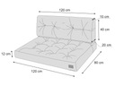 Садовая подушка для паллетной мебели, комплект 120х80