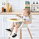 Detská jedálenská stolička 3v1 vysoký komfortný podnos autosedačka popruhy Maximálna hmotnosť dieťaťa 15 kg