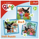 Puzzle 3v1 Puzzle BING Zábava s priateľmi Králik Rozprávka 3+ Trefl 34851 EAN (GTIN) 5900511348514