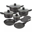 KOMPLET GARNKÓW MARMUROWYCH 2x PATELNIA Rondel GARNKI ZESTAW