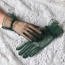 Dámske tylové spoločenské rukavice s volánom Krátke rukavice Hlavná tkanina iná