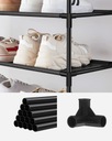 Čierna modulárna skrinka regál na topánky 10 úrovní polica z netkanej textílie Farba nábytku čierna