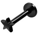 СЕРЬГИ LABRET TRAGUS HELIX BLACK STAR 1.2/8/4