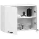 Подвесной кухонный шкаф Oliwia, 80 см, 2 дверцы, 2 верхние полки, вместительный, белый