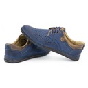 Кожаные мужские туфли 402 летние темно-синие с коричневым 40
