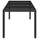 vidaXL Záhradný stôl so sklenenou doskou, čierny, 150x90x75cm PE ratan Kód výrobcu 8720845679613