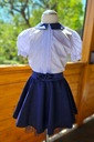 Slávnostná, návštevná sukňa pre dievčatko veľ. 122 tmavomodrá Dominujúca farba modrá