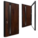 ВНЕШНЯЯ ВХОДНАЯ ДВЕРЬ СТАЛЬ 90 ЛЕВАЯ ОРЕХ 92мм ЧЕРНАЯ РАМА!