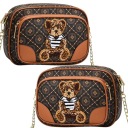 ЖЕНСКАЯ СУМКА, СУМКА НА ПЛЕЧЕ, МИШКА, КРАСНЫЕ БУСЫ