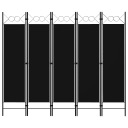 Экран 5-панельный, черный, 200 х 180 см.