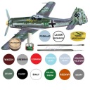 Комплект модели Focke Wulf FW 190 DORA НАБОР: ГРУНТОВКА, КРАСКИ, КЛЕЙ + ЩЕТКИ