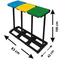 STOJAK na worki SEGREGACJA śmieci kosz stelaż 3 st Pojemność 120 l