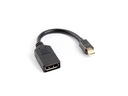 АДАПТЕР DISPLAYPORT MINI(M) 1.1->DISPLAYPORT(F) НА КАБЕЛЕ ДЛИНОЙ 10 СМ, ЧЕРНЫЙ LANBER