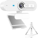 КОМПЬЮТЕРНАЯ ВЕБ-КАМЕРА USB 1080P БЕЛАЯ АВТОФОКУСИРОВКА МИКРОФОН + ШТАТИВ