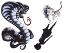 Набор из 2 моющихся татуировок цвета змеи и тигра