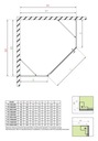 Kabina prysznicowa narożna szklana 80x80 P mirror + pianka czyszcząca PinUp Grubość szkła/szyby 6 mm