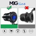 TRAGALUZ DISPOSITIVO DE CARGA MOTOCICLETA DE AUTOMÓVIL 3X USB VOLTÍMETRO 63W TYP-C PD 45W 