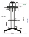 Мобильная подставка для телевизора 32-70 дюймов с регулируемыми полками.
