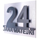 БОЛЬШАЯ АДРЕСНАЯ ТАБЛИЧКА С НОМЕРОМ ДОМА 48x38см, СЕРЕБРЯНЫЙ АНТРАЦИТ